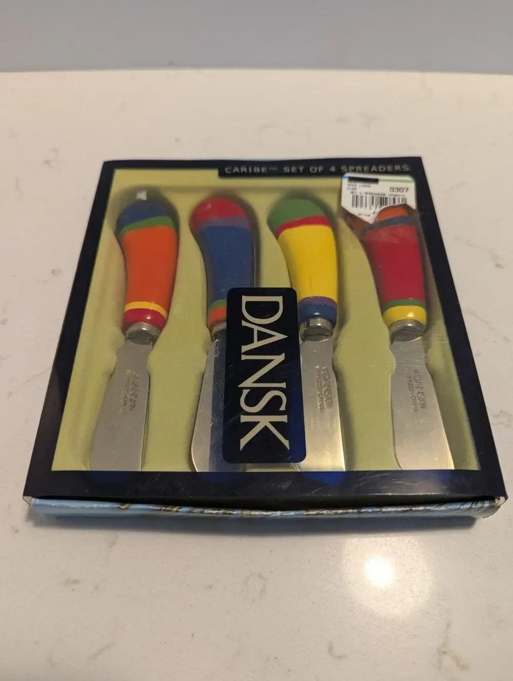 Dansk Caribe Set Of 4 Spreaders Ceramic Handles Colorful Party